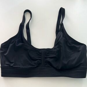 Athleta Black Swim Sports Bra with Wide Straps and Ruched Detail